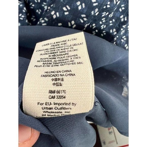 NWOT Free People Blue and White Nouveau Butterfly Polka Dot Dress Size 4 - Picture 8 of 16